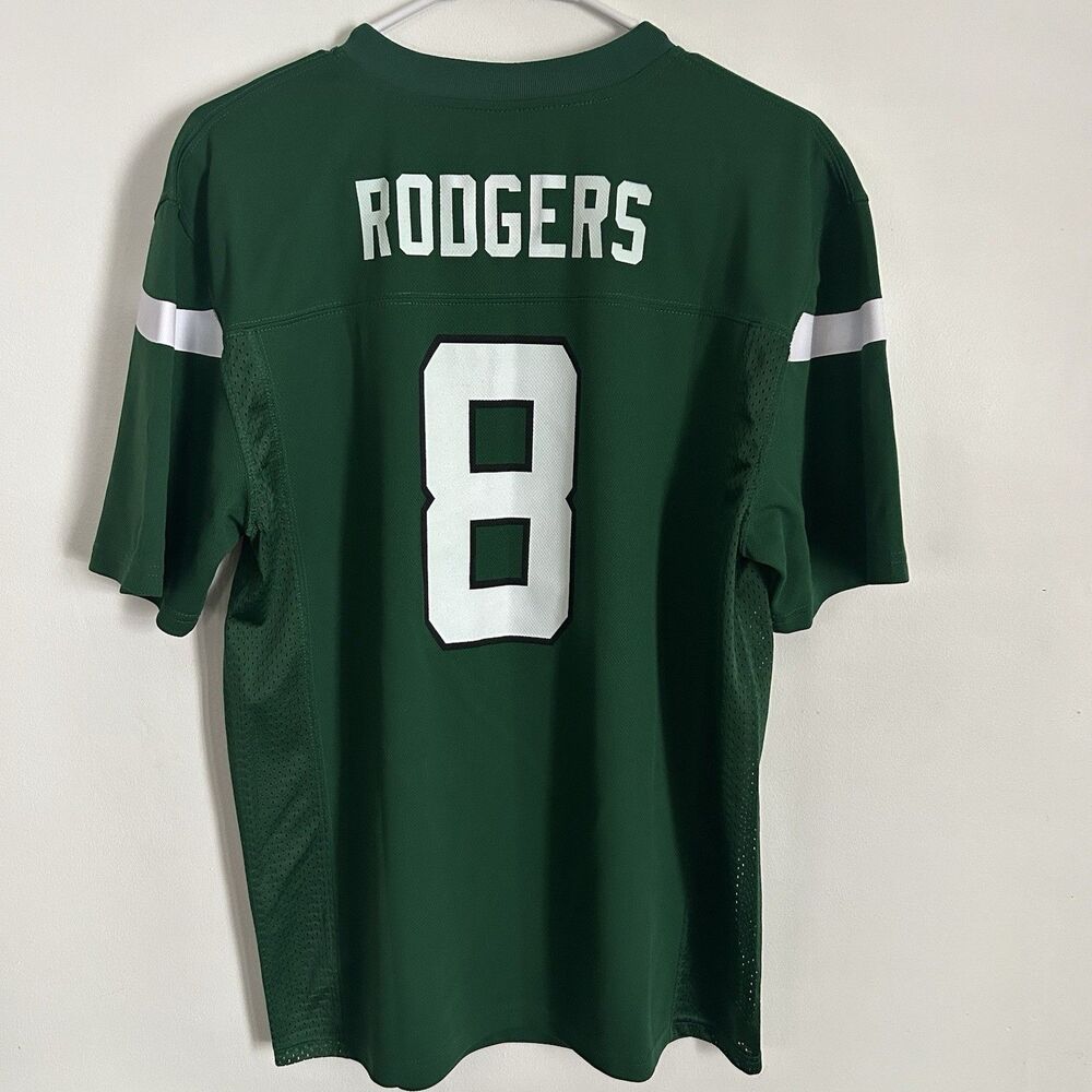 NFL Team Apparel Aaron Rodgers New York Jets #8 Youth XL 18/20 Jersey Green